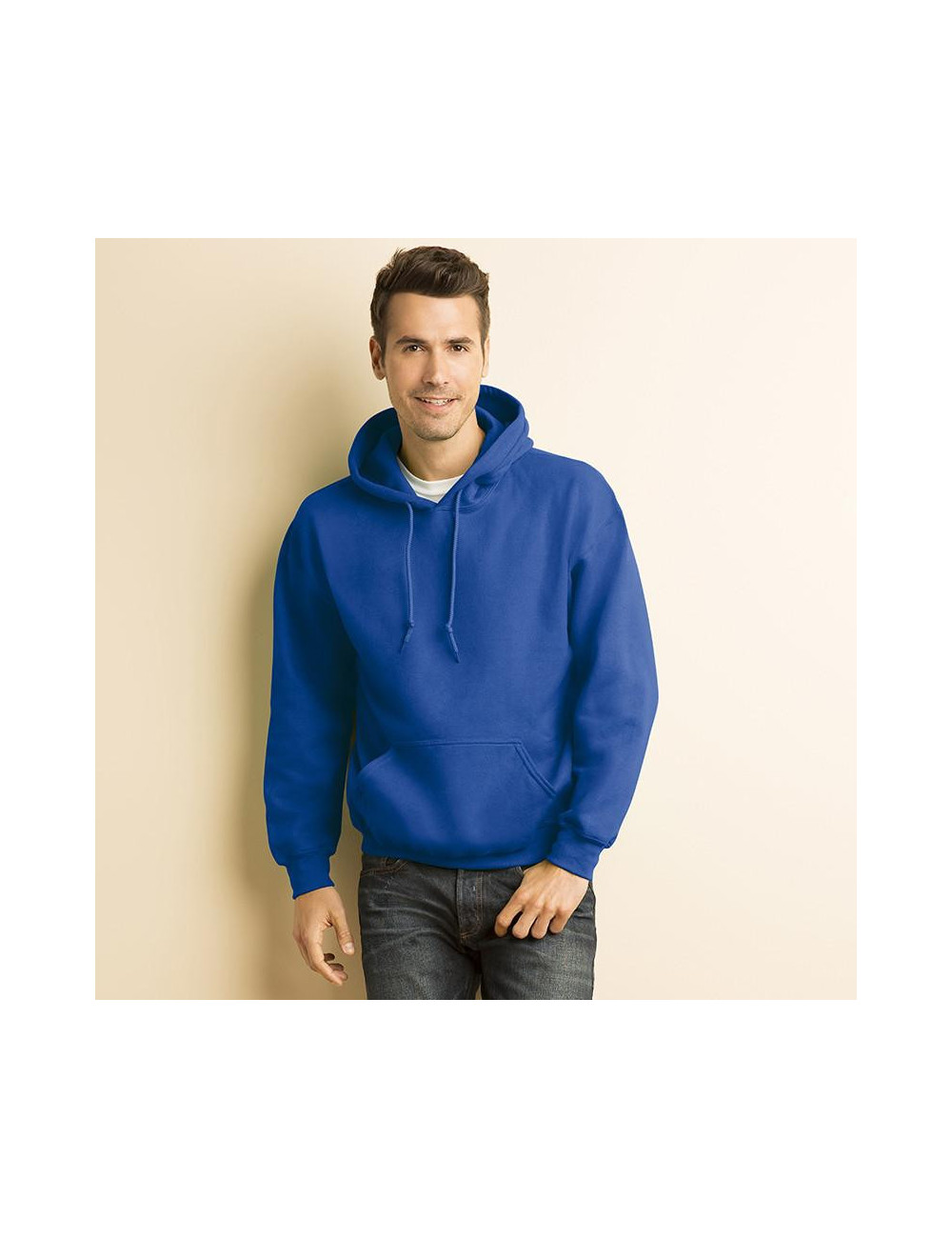 Felpa da uomo semplice senza cappuccio, blu reale, S